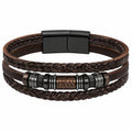 Bracciale Multistrato Marrone con Chiusura Magnetica