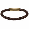 Bracciale Intrecciato con Chiusura Magnetica Marrone
