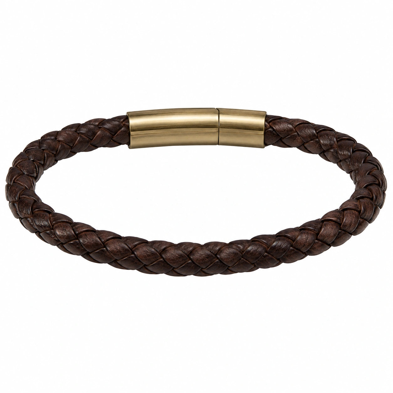 Bracciale Intrecciato con Chiusura Magnetica Marrone