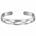 Bracciale Aperto Intrecciato in Acciaio Inossidabile Argento