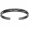 Bracciale rigido design intrecciato nero elegante