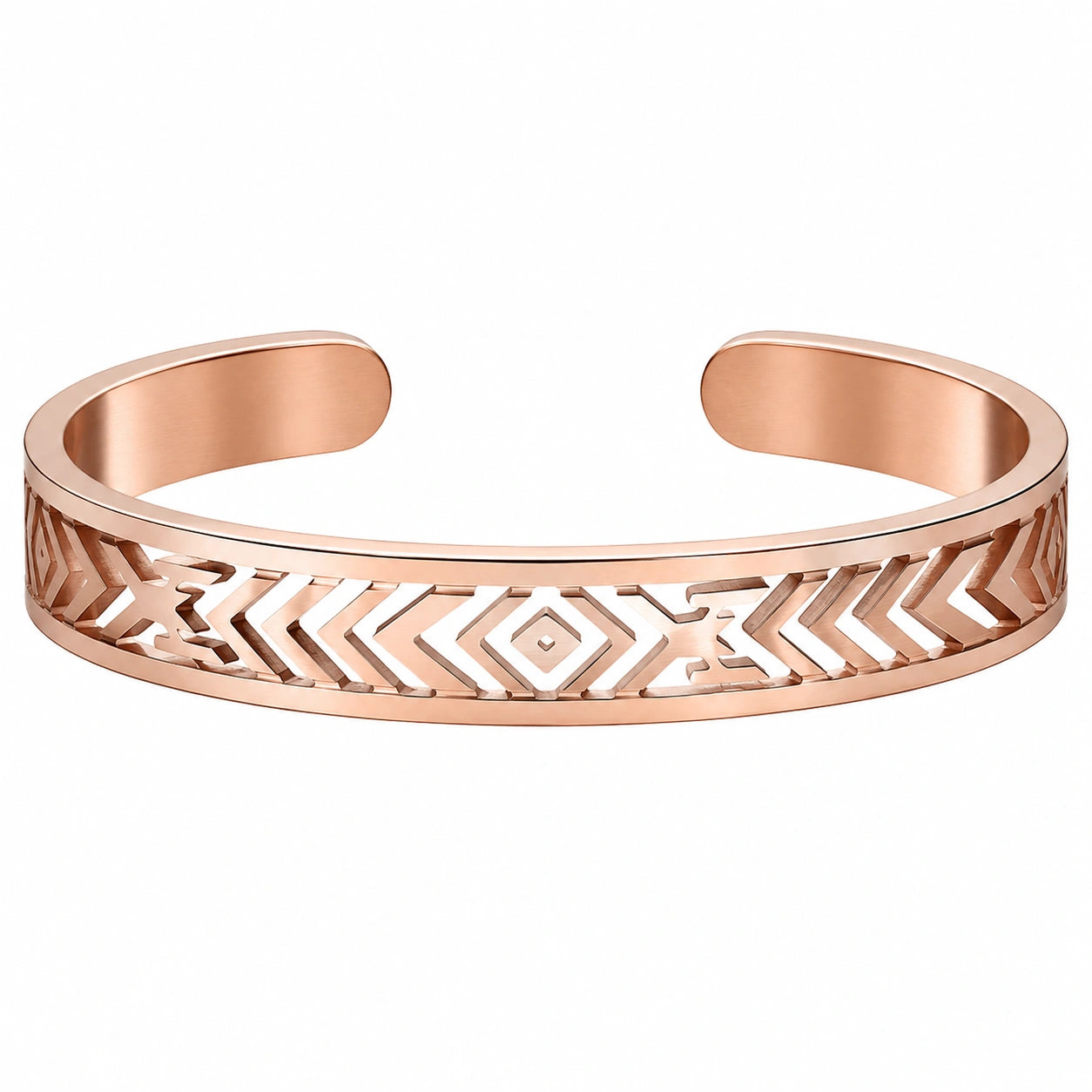 Braccialetto rigido geometrico color oro rosa
