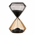 Clessidra Decorativa in Vetro Ambra e Trasparente con Sabbia Nera, 30 Minuti, 15 cm