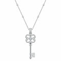 Collana con Ciondolo a Chiave in Argento con Zirconi