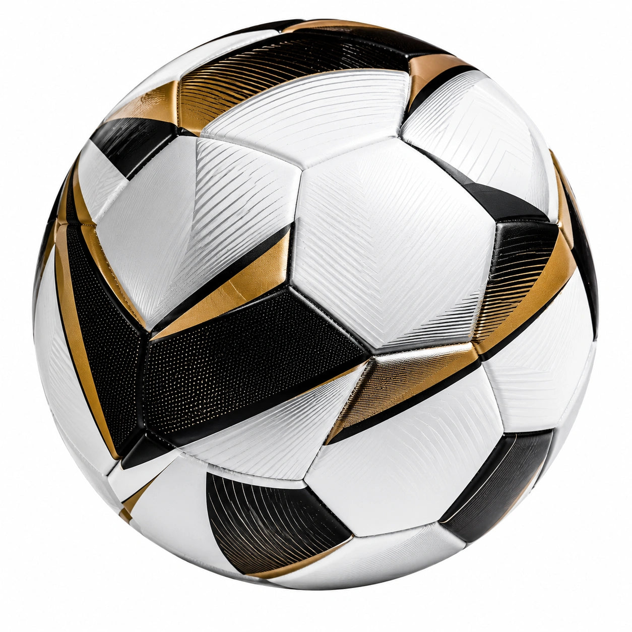Pallone da Calcio Professionale Taglia 5 Bianco Nero Oro