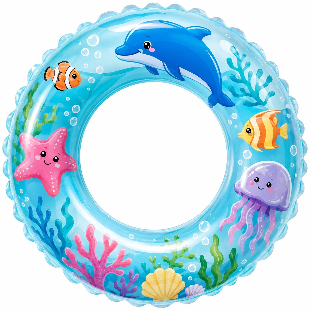 Anello Gonfiabile per Bambini con Animali Marini 50cm
